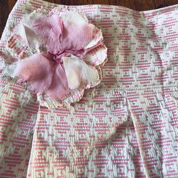 BCBG Max Azria Pink Mini Skirt Tweed, Pleated - Size 8 - Picture 3 of 4